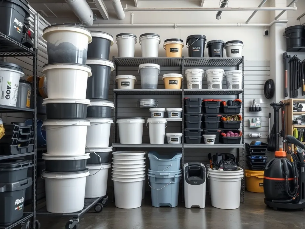Rolling detail cart with bucket holder and adjustable tool clips