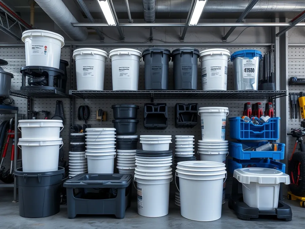 Rolling dolly base with swivel caster wheels for detailing bucket